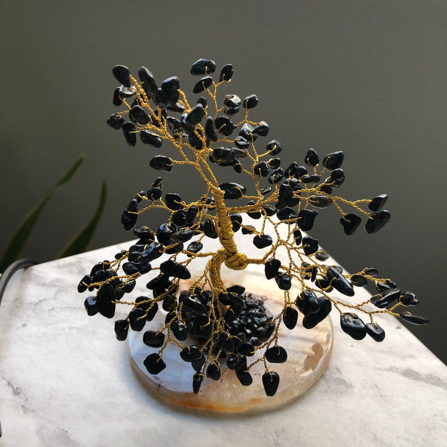 “Black Tourmaline Crystal Tree – Curated Gift for Protection & Home Décor”