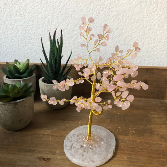 Rose Quartz Crystal Tree – Curated Gift for Love, Kindness, elegant Home Décor