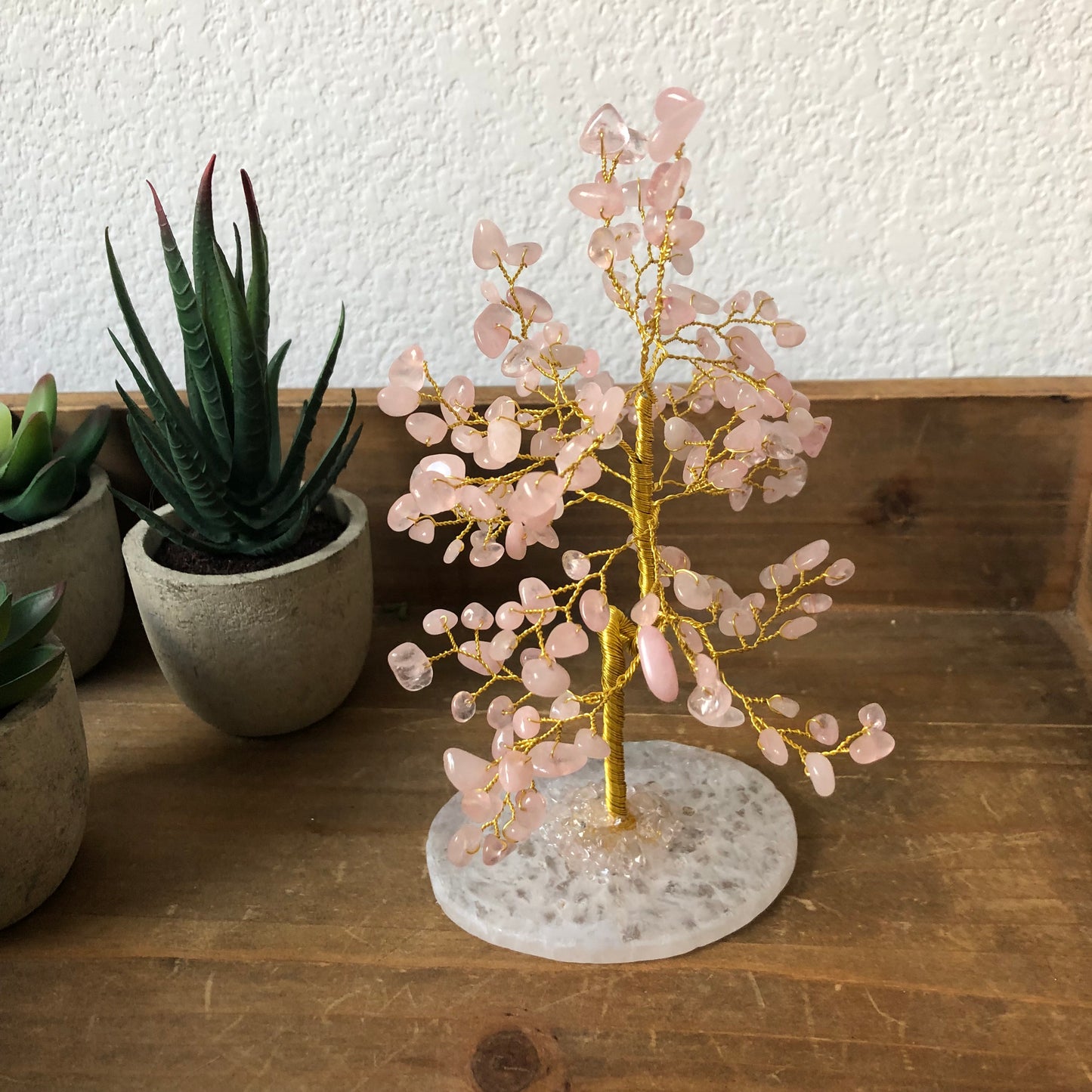 Rose Quartz Crystal Tree – Curated Gift for Love, Kindness, elegant Home Décor