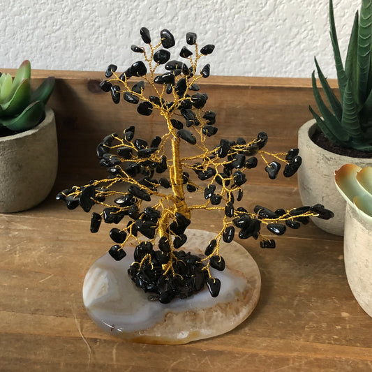 “Black Tourmaline Crystal Tree – Curated Gift for Protection & Home Décor”