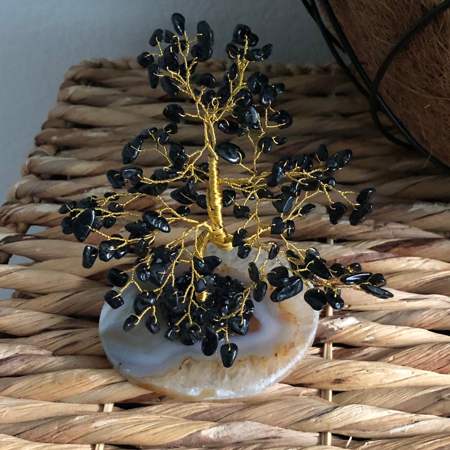 “Black Tourmaline Crystal Tree – Curated Gift for Protection & Home Décor”