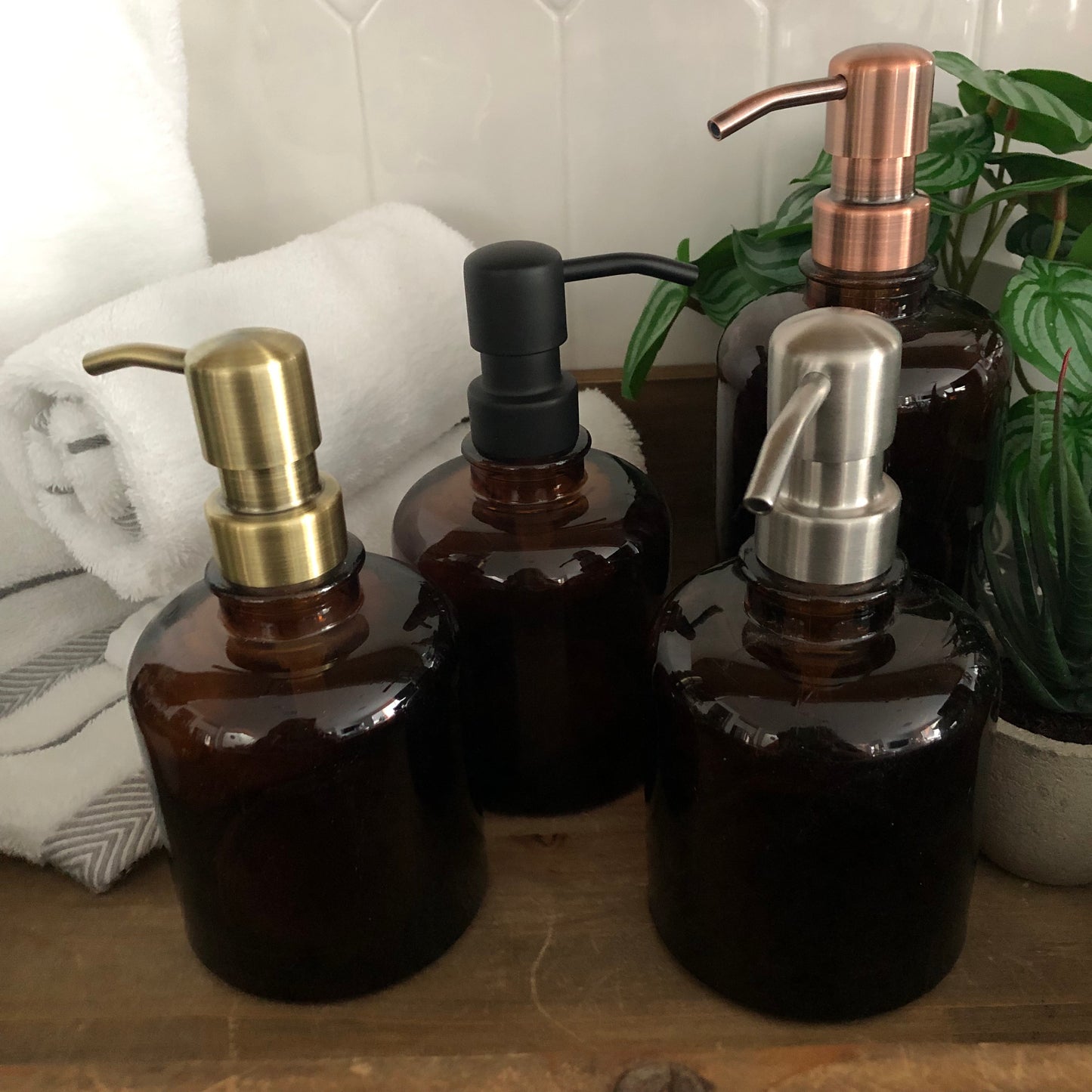 Rondelle Glass Soap Dispenser – Luxury Apothecary Pump for Bathroom, Kitchen & Gifts
