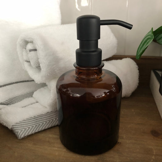 Rondelle Glass Soap Dispenser – Luxury Apothecary Pump for Bathroom, Kitchen & Gifts