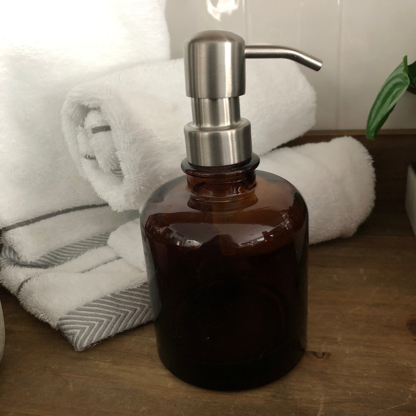 Rondelle Glass Soap Dispenser – Luxury Apothecary Pump for Bathroom, Kitchen & Gifts