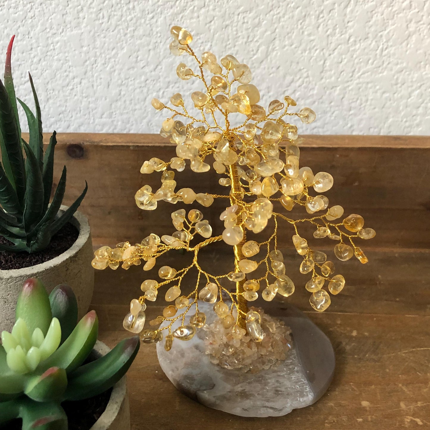 Citrine Crystal Feng Shui Tree – Agate Base, Prosperity & Abundance, Positive Energy, Spiritual Gift