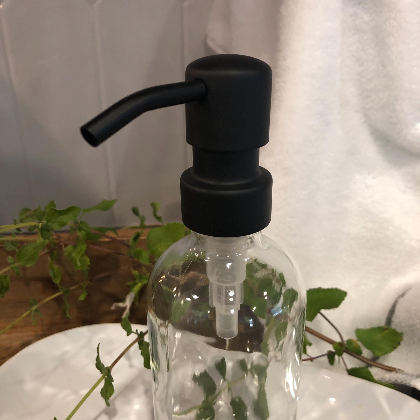 Sedona Glass Soap Dispenser 350ml (12oz) – Clear, Vintage Apothecary Bottle with Stainless Steel Pump