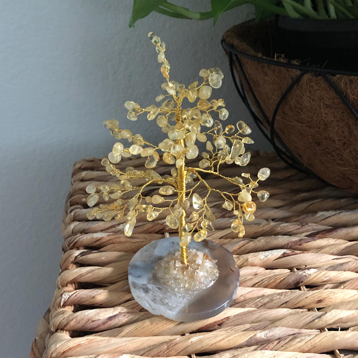 Citrine Crystal Feng Shui Tree – Agate Base, Prosperity & Abundance, Positive Energy, Spiritual Gift