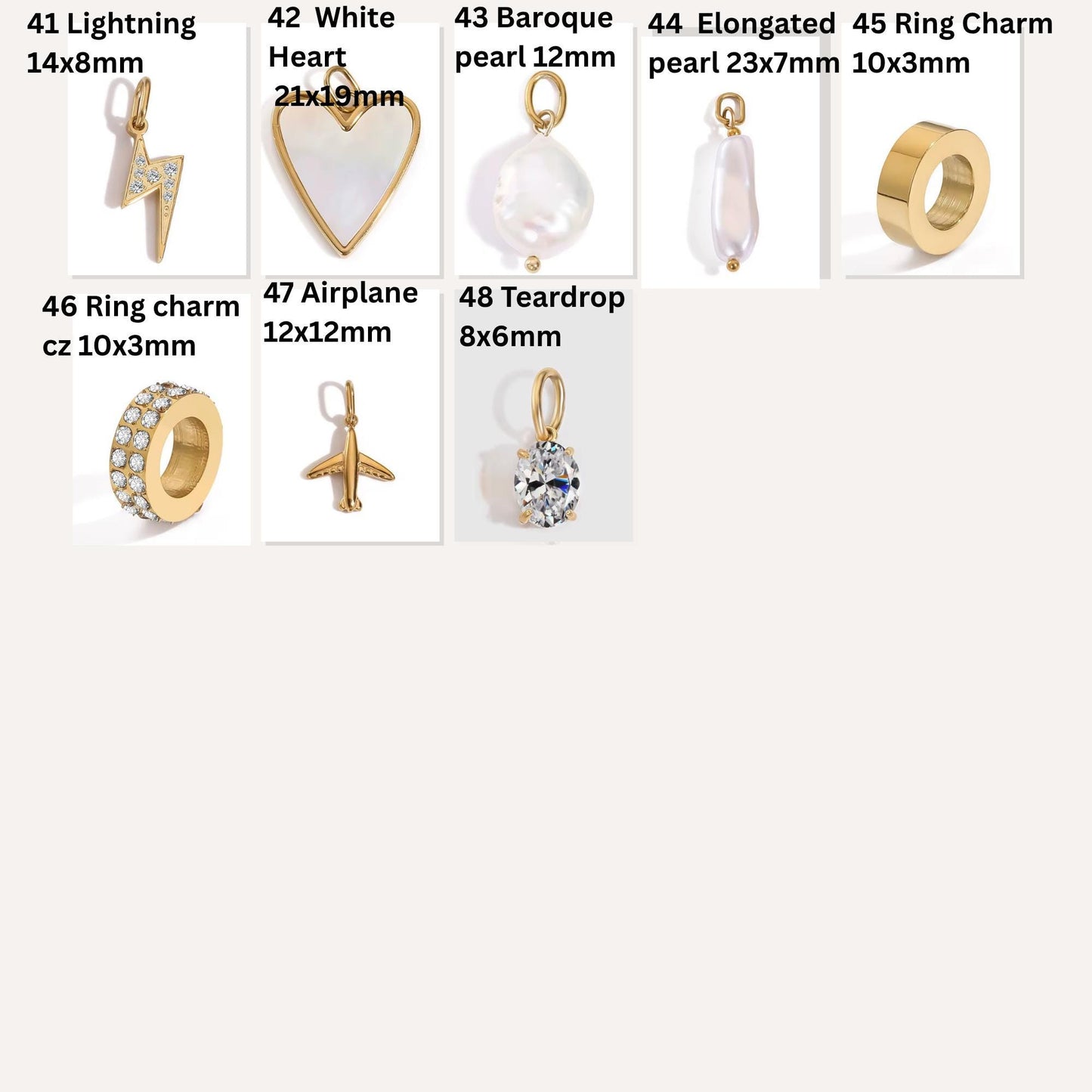 18KT Gold PVD Stainless Steel Charm Necklace, Personalized Initials, Birthstones, Celestial (Waterproof)