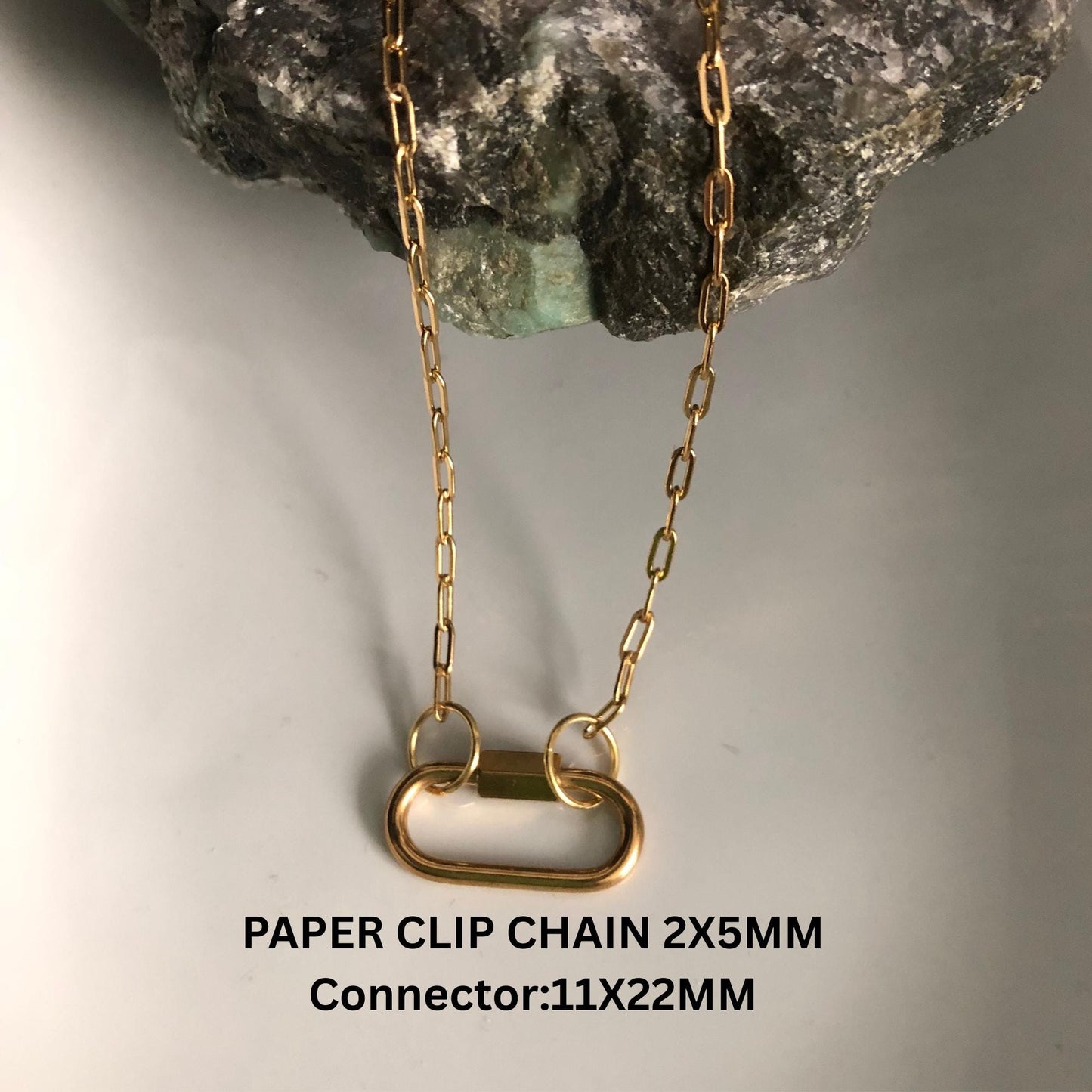 Custom Charm Necklace, Paper Clip Chain Stainless Steel Waterproof Jewelry, Personalized Gift