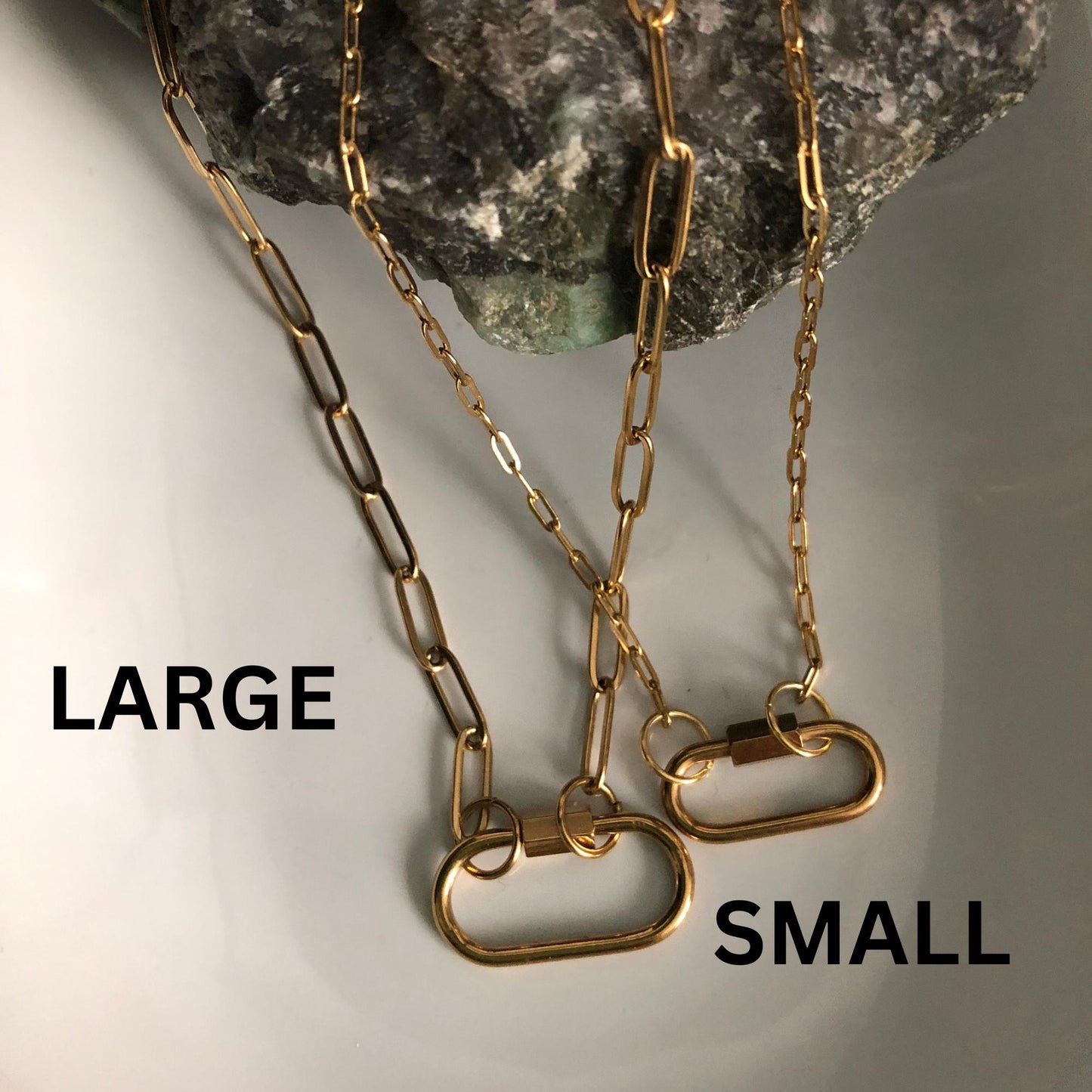 Custom Charm Necklace, Paper Clip Chain Stainless Steel Waterproof Jewelry, Personalized Gift